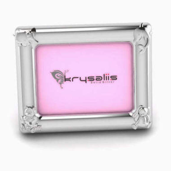 Animal Rectangle 925 Sterling Silver Picture Frame by Krysaliis Gift Boxed